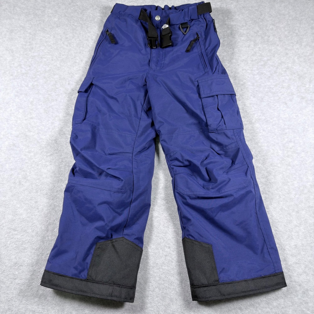 Obermeyer Snow Pants Kids Size 8 Blue Insulated Cargo Ski Trousers